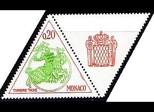 Monaco Mi.Nr. P 70+Zf. Fürstliches Siegel, Ritter, Landeswappen (0,20+Zf)