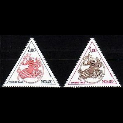 Monaco Mi.Nr. P 77-78 Fürstliches Siegel, Ritter, Landeswappen (2 Werte)