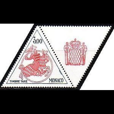 Monaco Mi.Nr. P 77+Zf. Fürstliches Siegel, Ritter, Landeswappen (3,00+Zf)