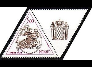 Monaco Mi.Nr. P 78+Zf. Fürstliches Siegel, Ritter, Landeswappen (5,00+Zf)