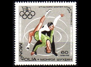 Mongolei Mi.Nr. 477 Olympische Winterspiele 1968 Grenoble, Eiskunstlauf (60)