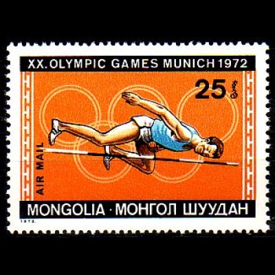 Mongolei Mi.Nr. 705 Olympia 1972 München, Hochsprung (25)