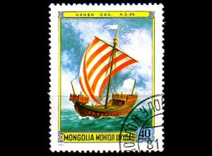 Mongolei Mi.Nr. 1391 Segelschiffe, Hansekogge (40)