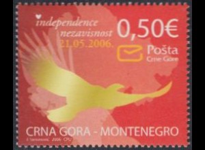 Montenegro Mi.Nr. 124 Unabhängigkeit, Friedenstaube, Umrisskarte (0,50)