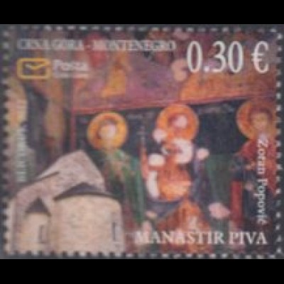 Montenegro Mi.Nr. 313 Historisches Erbe, Fresko Kloster Piva (0,30)