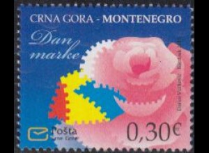 Montenegro Mi.Nr. 342 Tag der Briefmarke, Rose (0,30)