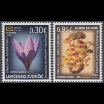 Montenegro Mi.Nr. 347-48 Flora, Krokus, Pilz Schwefelkopf (2 Werte)