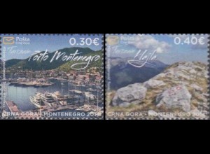 Montenegro Mi.Nr. 351-52 Tourismus, Porto Montenegro, Berg Hajla (2 Werte)