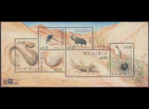 Namibia Mi.Nr. Block 53 THE STAMP SHOW 2000 London, Tiere