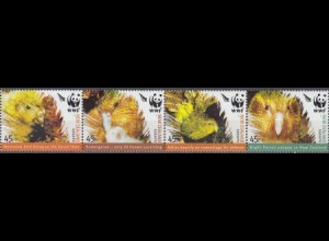 Neuseeland Mi.Nr. Zdr.2276-79 Weltweiter Naturschutz, WWF, Kakapo 