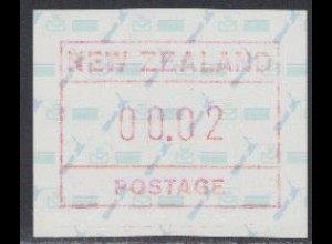 Neuseeland Mi.Nr. ATM 2 (00.02) Landkarte, Postemblem, Flagge 