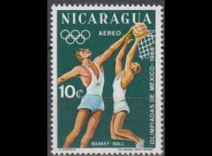 Nicaragua Mi.Nr. 1489 Olympische Sommerspiele Mexiko 1968, Basketball (10)