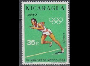 Nicaragua Mi.Nr. 1492 Olympische Sommerspiele Mexiko 1968, Kurzstreckenlauf (35)