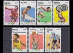 Nicaragua Mi.Nr. 2346-52 Olympische Sommerspiele Los Angeles 1984 (7 Werte)