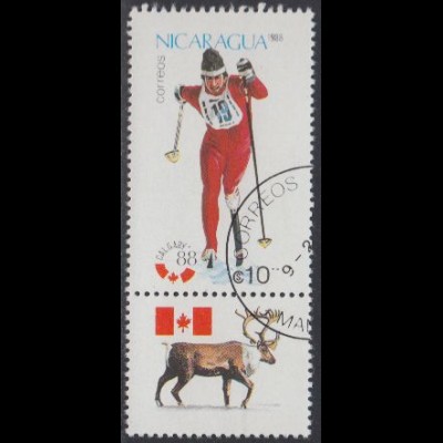 Nicaragua Mi.Nr. 2843 Olympia 1988 Calgary, Skilanglauf (10)