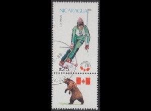 Nicaragua Mi.Nr. 2847 Olympia 1988 Calgary, Slalom (25)