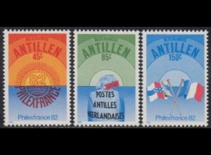 Niederl.Antillen Mi.Nr. 474-76 Bfm.ausst. PHILEXFRANCE (3 Werte)