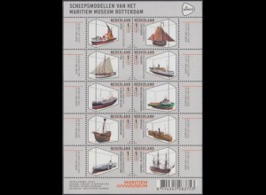 Niederlande Mi.Nr. Klbg.3397-3406A Schiffsmodelle des Museums Rotterdam