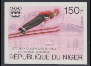Niger Mi.Nr. 508U Olympia 1976 Innsbruck, Skispringen, ungezähnt (150)