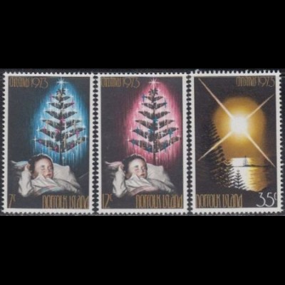 Norfolk-Insel Mi.Nr. 133-35 Weihnachten, Weihnachtsbaum, Emily-Bay (3 Werte)