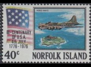 Norfolk-Insel Mi.Nr. 179 200J.USA-Unabhängigkeit, Jagdbomber 2.Weltkrieg (40)