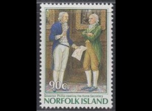 Norfolk-Insel Mi.Nr. 395II Gouverneur Phillip mit Innenminister "Secretary" (90)