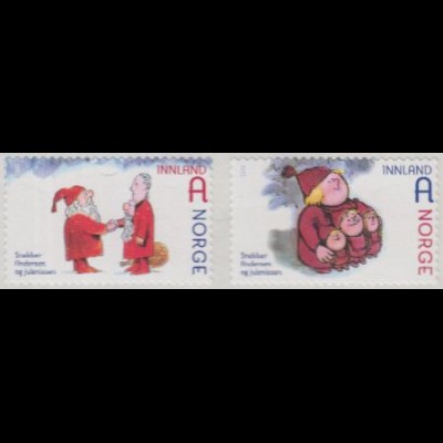 Norwegen Mi.Nr. 1800-01 Weihnachten, Weihnachtsmann u.a., skl. (2 Werte)