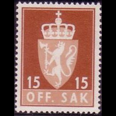 Norwegen Dienstmarke Mi.Nr. 70x Staatswappen (normales Papier) (15)