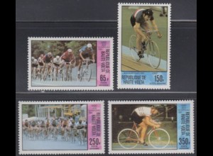 Obervolta Mi.Nr. 795-98 Olympische Sommerspiele Moskau, Radrennen (4 Werte)