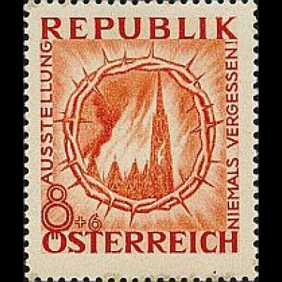 Österreich Mi.Nr. 778 Niemals vergessen Brennender Stephansdom (8+6)
