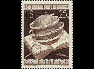 Österreich Mi.Nr. 995 Tag der Briefmarke 1953, Album + Weltkugel (1S+25g)