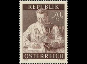 Österreich Mi.Nr. 1000 Gesundheitsfürsorge Arzt + Mikroskop (70+15)