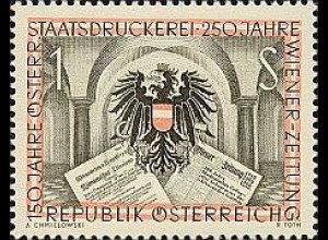 Österreich Mi.Nr. 1011 Österr. Staatsdruckere, Wiener Zeitung (1)