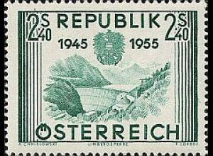 Österreich Mi.Nr. 1016 10 J. Unabhängigkeit Limberg Talsperre (2,40)