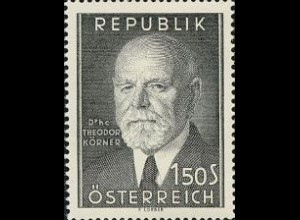 Österreich Mi.Nr. 1031 Tod des Bundespräsidenten Th. Körner (1,50)