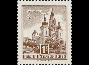 Österreich Mi.Nr. 1037 Freim. Basilika Mariazell (1S, Bdr.)
