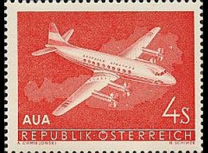 Österreich Mi.Nr. 1041 Eröffnungsflüge Austrian Airlines, Vickers Vicount (4)