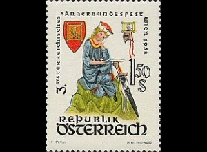 Österreich Mi.Nr. 1043 Sängerbundfest, W.v.d. Vogelweide (1,50)