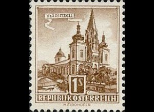 Österreich Mi.Nr. 1073 Freim. Basilika Mariazell (1S, kl.Format)