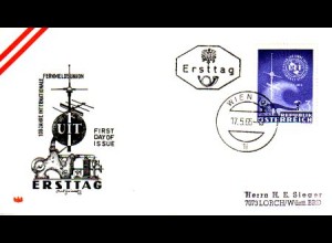Österreich Mi.Nr. 1181 100 J. ITU, Morsetaste, Antenne (3)