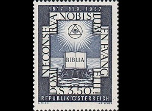 Österreich Mi.Nr. 1249 450 J.tag Reformationsbeginn, Bibel, Gedenkmünze (3,50)