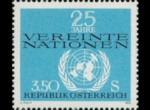 Österreich Mi.Nr. 1347 25 Jahre UNO, Emblem (3,50)