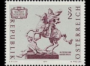 Österreich Mi.Nr. 1356 Kunstschätze Reiterstandbild Kaiser Josef I. (2)