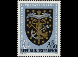Österreich Mi.Nr. 1358 Kongreß d. Int. Handskammer, Wappen (3,50)