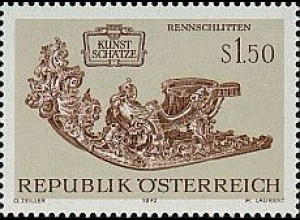 Österreich Mi.Nr. 1406 Kunstschätze Rennschlitten (1,50)