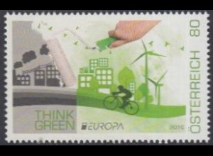 Österreich Mi.Nr. 3268 Europa 16, Umweltbewusst leben, Grafik Grau zu Grün (80)