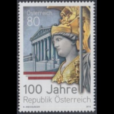 Österreich MiNr. 3421 100Jahre Republik, Figur des Pallas-Athene-Brunnens (80)