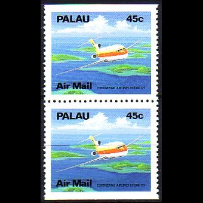 Palau Mi.Nr. Zdr.280Do+u Freim. Boeing 727 (Paar oben + unten geschn.)