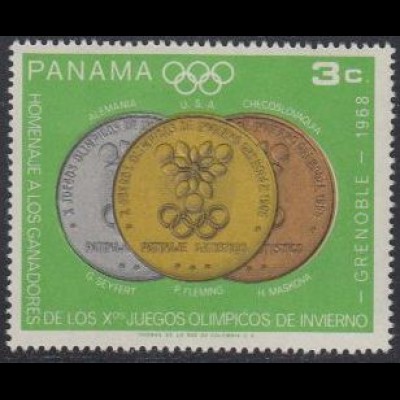 Panama Mi.Nr. 1079 Olympiade 1968 Grenoble, Medaillengewinner Eiskunstlauf (3)