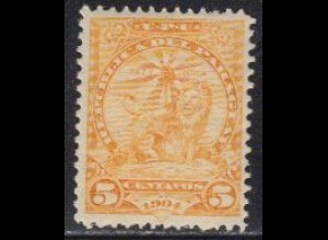 Paraguay Mi.Nr. 93 Freim. Wappenlöwe, Jahreszahl 1904 unten (5)